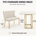 thumbnail image 6 of SESSLIFE Velvet Dining Bench with Back, 2 Seat Upholstered Banquette Bench with Nailhead Trim and Stainless Steel Legs, Dining Room Bench for Kitchen, Entryway, Beige, 6 of 7
