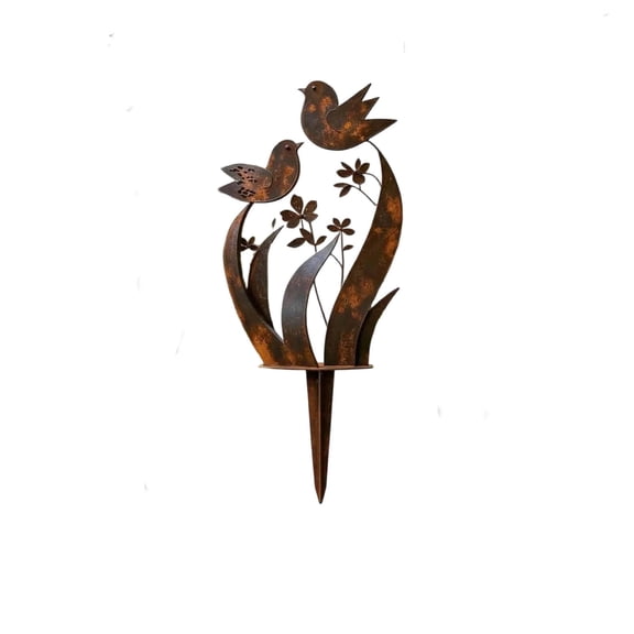 Bird Wildflower Metal Garden Stake, Decorative Floral Outdoor Stake Garden Art for Yard Planters, Rustproof Metal Garden Ornament