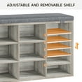 thumbnail image 4 of JOMILLY 41" Shoe Storage Bench Cubby Organizer for Entryway, Shoe Bench Storage Rack with Foam Pad Seating Cushion for Hallway Bedroom Living Room Dorm and Small Apartment (Grey), 4 of 8