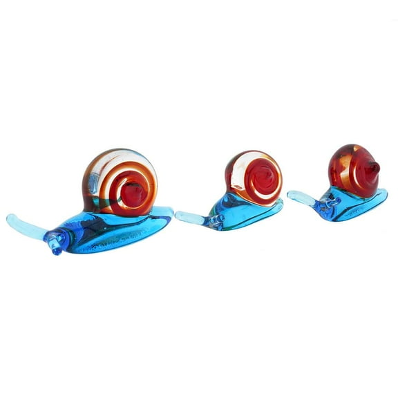 GlassOfVenice Murano Glass Snail Family