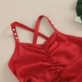 thumbnail image 4 of PENGXIANG Enfants Filles Robe Spaghetti Sangles Perles Plissée Été une Ligne Robe de Gâteau pour la Fête, 4 of 6