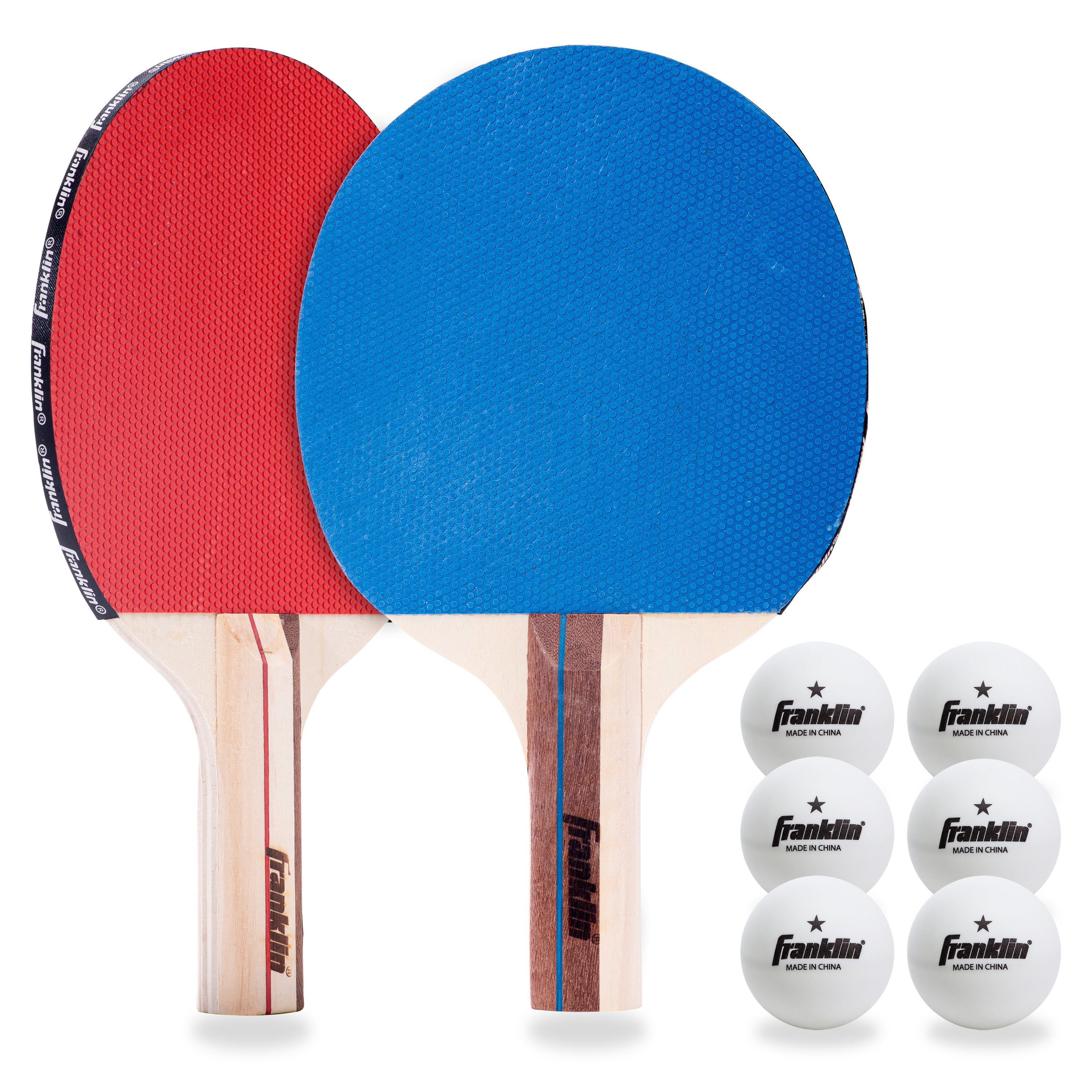 Ping Pong Paddle Set w/Rackets & Retractable Table Net & 4 Professional Balls 