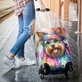 thumbnail image 3 of Hippie Yorkshire Terrier Portrait Watercolor Tie-Dye Vintage Styles Travel Luggage Cover Yorkie Dog Lover Gifts Suitcase Dust Protective Decor - 00014, 3 of 5