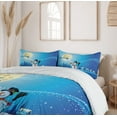 thumbnail image 6 of Ambesonne Christmas Duvet Cover Sets, Snowy Land Pines Moon, 2-Queen, Blue Eggshell White, 6 of 6