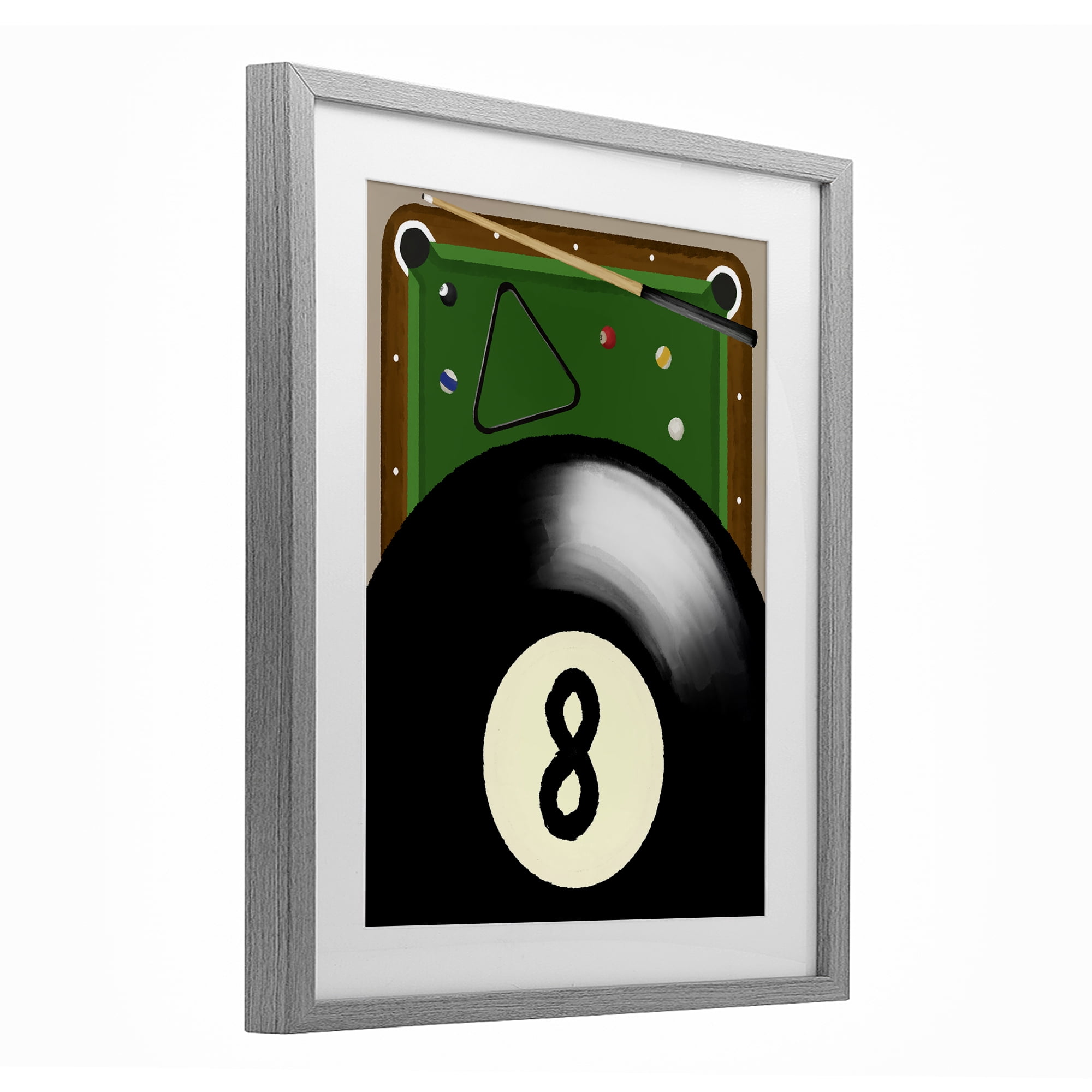 Stupell Industries Billiard Table & Balls Gray Framed Print Under Glass, design by Jennifer Stith