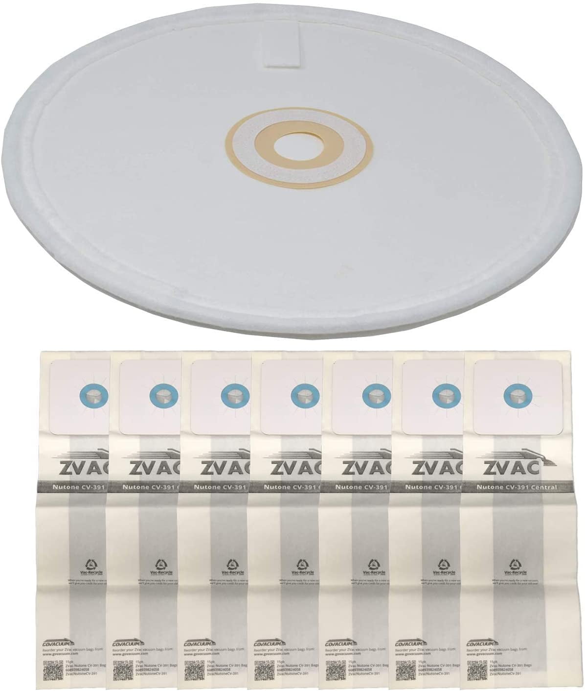 ZVac Replacement Nutone Vacuum Bags Compatible with Nutone Part Cv391