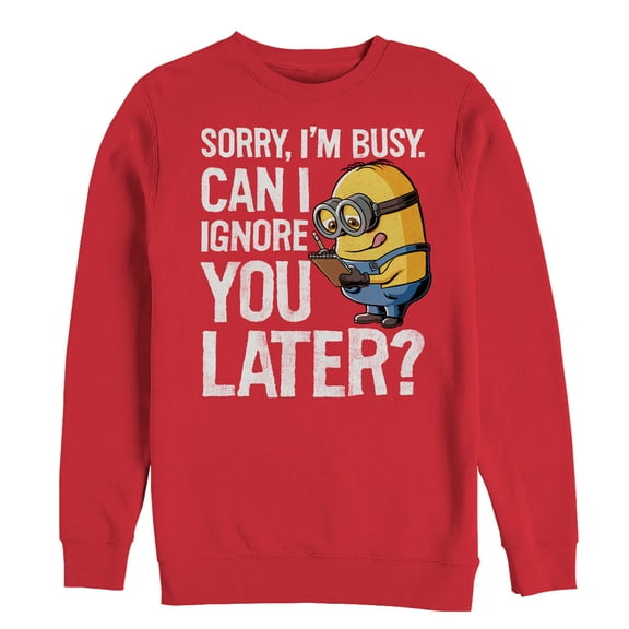 Men's Despicable Me Minion Ignore You Later Sweatshirt Red X Large