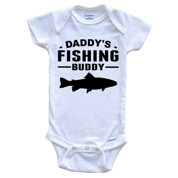 Daddy's Fishing Buddy Cute Baby Bodysuit