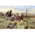 thumbnail image 2 of Russell, Charles Marion 18x13 White Modern Wood Framed Museum Art Print Titled - When Horseflesh Comes High, 2 of 4