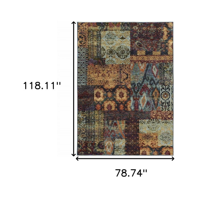2' X 3' Foam Blue Pumpkin And Golden Yellow Abstract Power Loom Stain Resistant Area Rug 2' X 3' Foam Blue Pumpkin And Golden Yellow Abstract Power Loom Stain Resistant Area Rug