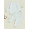 thumbnail image 4 of Suealasg Toddler Baby Boys Clothes 6M 1T 2T 3T Infant Boys 2Pcs Fall Winter Clothes Long Sleeve O Neck Letter Football Print Sweatshirt Tops Long Pants Sets, 4 of 7