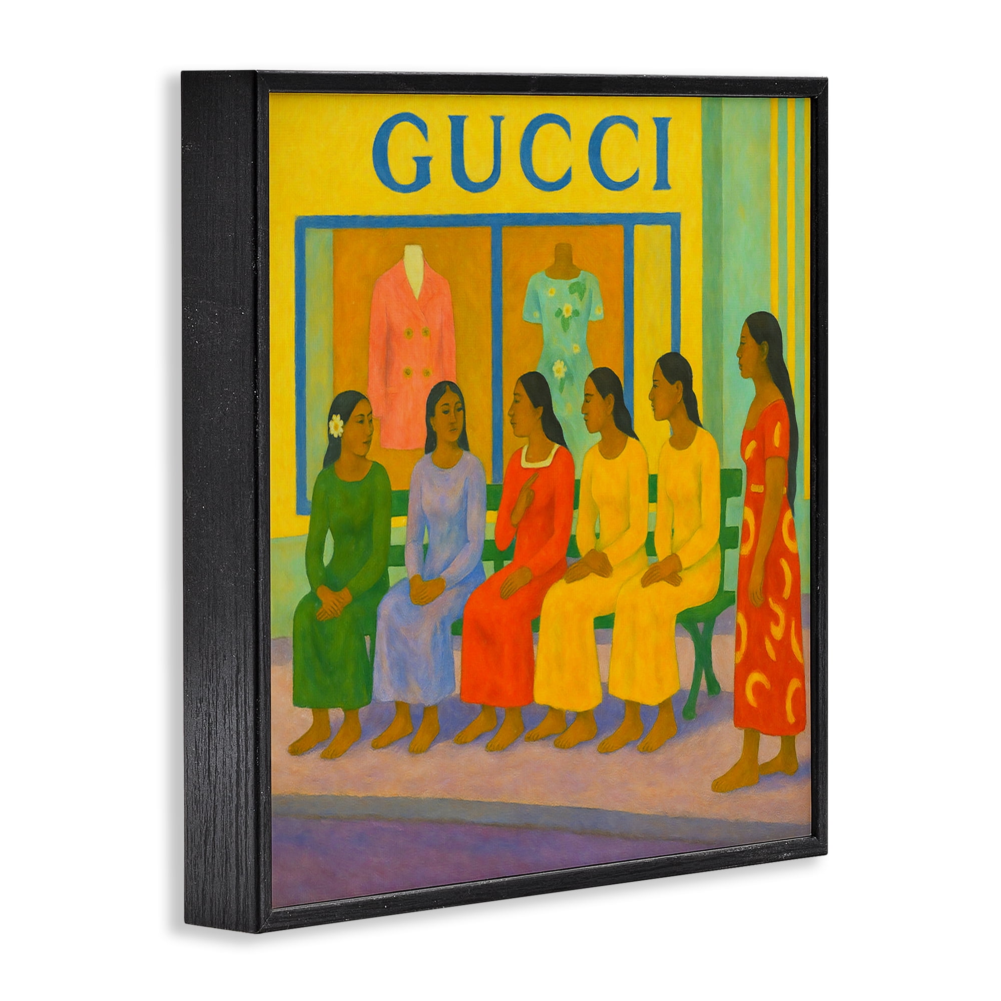 Stupell Industries Gaugin Style Glam Black Framed Giclee Art, design by Grotto Studios