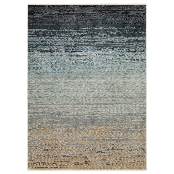 Oriental Weavers Echo ECH09 - Machine Woven Indoor Area Rug - 7'10" x 10'10" - in Blue/ Beige - Modern & Contemporary Style,Dining Room, Bedroom, Livingroom Rug