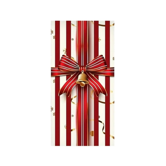 Christmas Christmas Door Cover, Red Festive Front Door Decor, Elastic Fabric Christmas Door Cover – Festive Front Door Porch Holiday Home Decor