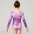 thumbnail image 6 of BJUTIR Girls 2 Piece Sets Long Sleeve Performance Leotard With Glitter Print And Matching Shorts Hair Scrunchie For Dance Gymnastics Stage Stylish Matching Set Size 8-9 Years, 6 of 9