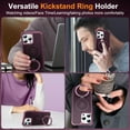 thumbnail image 6 of Magnetic for iPhone 13 Pro Case with Stand [ Grade Drop Tested][Compatible with Magnet] Ring Translucent Slim Hard Back Soft Edge, Wine Red, 6 of 14