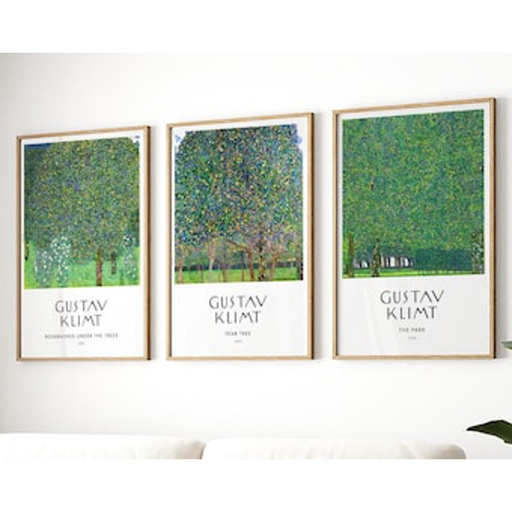 Gustav Klimt Tree Giclée Classic Art Nouveau Paintings Available Poster, Set 3, Poster Only