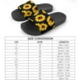 thumbnail image 2 of GZHJMY Stylish Slides for Women Men, Sunflower on Black Background Soft Flexible Slip-on Sandals Slippers, 2 of 7