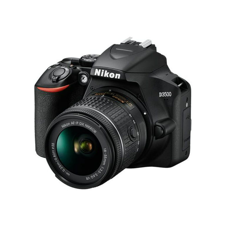 Geletterdheid Verwaand contant geld Nikon D3500 - Digital camera - SLR - 24.2 MP - APS-C - 1080p / 60 fps - 3x  optical zoom AF-P DX 18-55mm VR lens - Bluetooth - Walmart.com