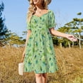 thumbnail image 4 of Vestido de manga corta con estampado Korok, ropa de mujer coreana, elegante vestido de noche para mujer, vestido elegante de lujo para mujer, 4 of 7