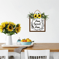 thumbnail image 3 of Eveokoki Home Sweet Home Wreaths Decor Sign Front Door, Round Wood Hanging Sign with Ribbon Bow and Artificial Green Leaves, Farmhouse Porch Decorations for Home 8", 3 of 5
