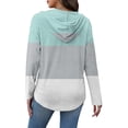 thumbnail image 3 of Cilsoka Womens Button Up Sweatshirts Hooded Striped Print Long Sleeve Drawstring Hoodies Casual Pullover, 3 of 5