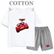 thumbnail image 3 of Conjunto de camiseta y pantalones cortos de verano para niños, camiseta de algodón de manga corta con dibujos de coches y pantalones, conjunto de 2 piezas, ropa para niñas y niños, conjunto para bebés, 3 of 5