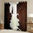 thumbnail image 2 of Manfei Cow Hide Print Blackout Curtains Set of 2 (52x84 Each),Brown Cattle Hide Window Curtains,Brown Gray Curtains and Drapes For Adults,Microfiber Bedroom Decor, 2 of 6