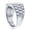 Silver, variant on Men's Stainless Steel Square Textured Ring - Unique Eagle Design Ring - Comfort Fit Ring for Him