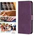 thumbnail image 5 of SaniMore Case for iPhone 15 Pro (6.1" 2023), PU Leather Wallet with Card Slots Cash Pocket Magnetic Closure Flip Kickstand Shockproof TPU Full Body Protective Business Shell, Purple, 5 of 6
