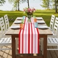 thumbnail image 4 of Red Pink Stripe 108 Inch Table Runner, Geometric White Vertical Striped Farmhouse Dresser Scarf Cotton & Linen Tablerunner for Dining/Kitchen Island/Holiday Party Décor 13" x 108", 4 of 9