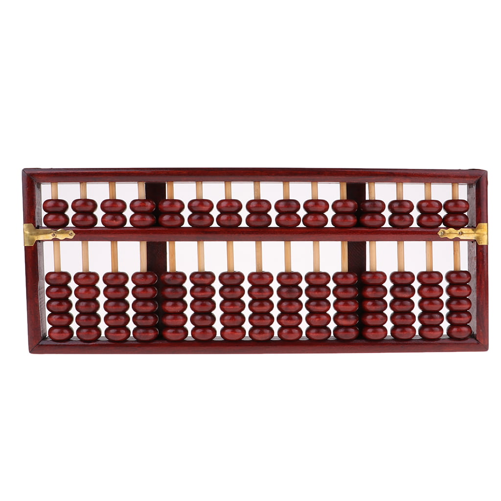 Chinese Wooden Abacus Arithmetic 15 Digits Math Tool Kids Learning Gift Red