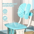 thumbnail image 6 of Fompes Kids Desk and Chair Set - Height Adjustable Ergonomic Study Desk with Storage Drawer & Bookstand Backpack Hook Cup Holder for Children Boys & Girls - Blue, 6 of 11