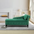 thumbnail image 4 of ACMEASE Upholstered Chaise Lounge with Right Armrest & Lumbar Pillow,Button Tufted Lounge Sofa with Storage,Lounge Chair Indoor,Modern Velvet Lounge Chair for Bedroom, Living Room and Office, Green, 4 of 7