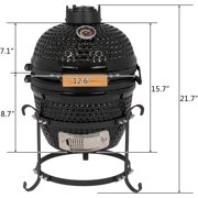 VINGLI 13 Kamado Charcoal Grill Portable Barbecue Grill BBQ Kettle Stand Lid Perfect for Outdoor Camping Patio Backyard Picnic