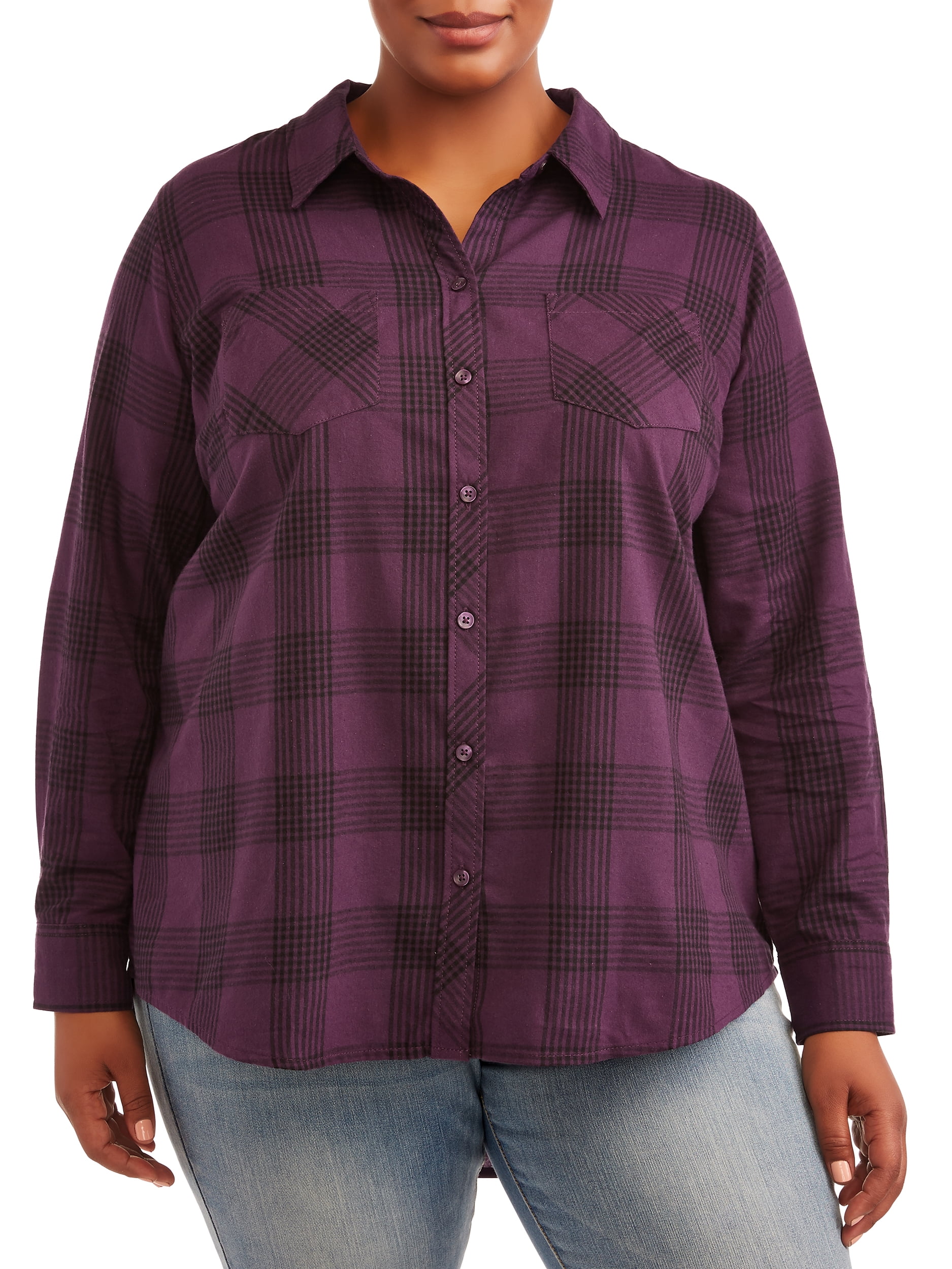 SELX Men Plus Size Plus Size Autumn Thicken Long Sleeve Button Front Fleece Lined Shirts
