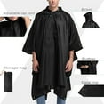 thumbnail image 4 of Hooded Rain Poncho for Adults - Waterproof Lightweight Unisex Raincoat with Pocket, Ideal for Hiking, Camping, and Emergencies, Black, 4 of 7