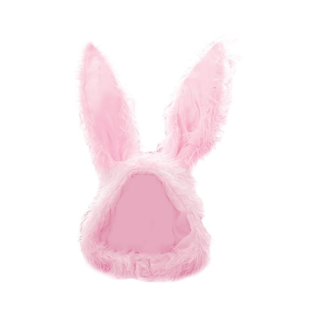 ziyahi Rabbit Ears Hat Caps Headgear with Earflaps for Cosplay Costume Pink