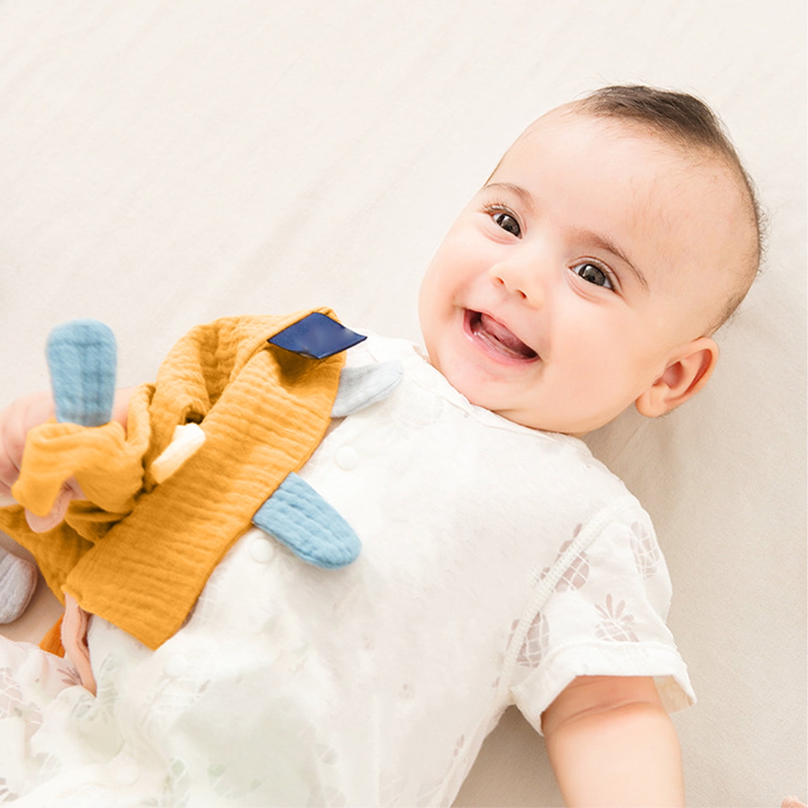 Estink Baby Tags Security Blankets cotton Soft Baby Soothing Blanket With Colorful Tags baby Sensory Blanket Toys Lovey Blanket For Newborn Infant Gif
