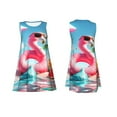 thumbnail image 7 of Picia Tropical Flamingo Pool Float Print Women’s Sleeveless Midi Swing Dress – A-Line Pleated Tank Sundress, Comfortable and Flowy T-Shirt Dress, 7 of 7