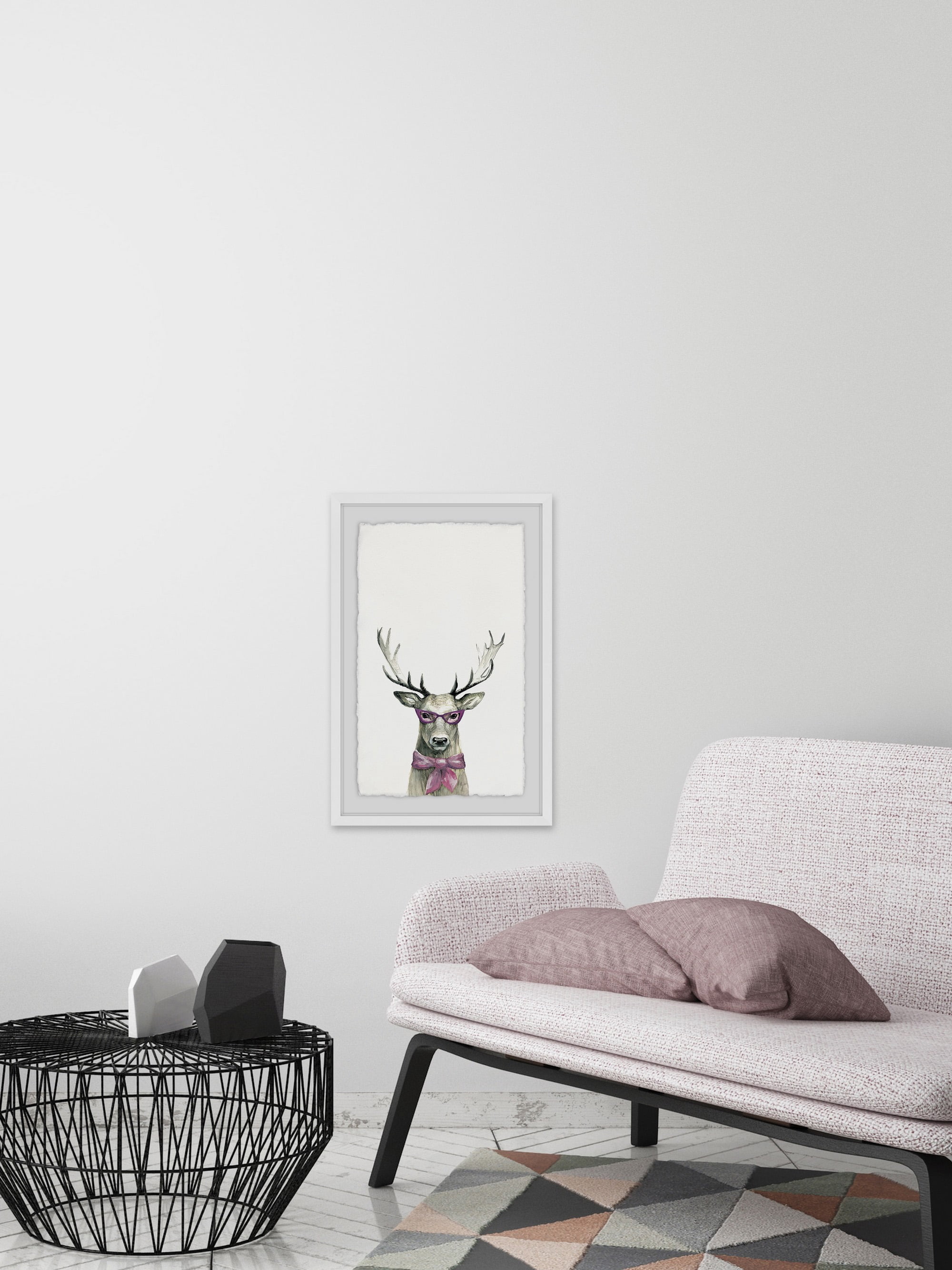 Po-Faced Deer Framed Painting Art Print