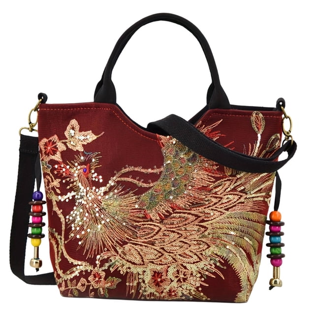 Bordado de bordado Bordado Bolso de bolso de bolso de bolso para la fiesta para mujeres que citas al aire libre Rojo