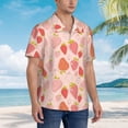 thumbnail image 3 of Pofeuu Strawberry Print Hawaiian Shirt for Men Sleeves Casual Button Down Summer Beach Dress Shirts T-Shirts,XX-Large, 3 of 7