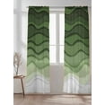 thumbnail image 2 of Abstract Sheer Curtains 108 Inch Long 2 Panels, Green Gradient Ocean Waves Sandy Beach Light Filtering Rod Pocket Semi Sheer Curtains, Sheer Voile Drapes for Living Room Bedroom, 52"x108", 2 of 5
