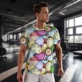 thumbnail image 3 of Wukai Colorful Easter Eggs Print Men's Short-Sleeved Mesh T-Shirt,Quick-Dry Short Sleeve Workout T-Shirt-Medium, 3 of 8