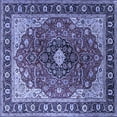 thumbnail image 1 of Ahgly Company Machine Washable Indoor Square Medallion Blue Traditional Area Rugs, 3' Square, 1 of 4