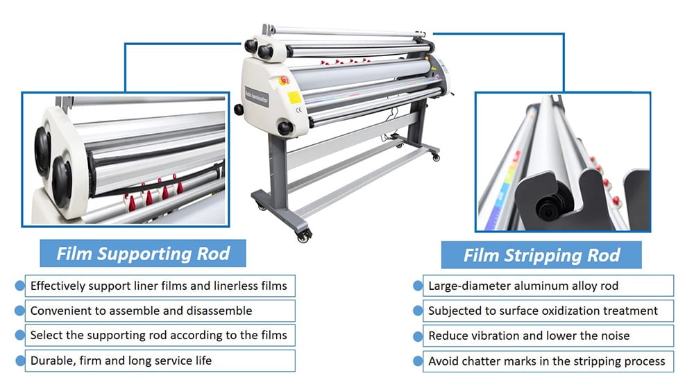 63In Full-Auto Pneumatic Laminating Machine Silicone Roller Film Self-Strip Cold Roll Laminator