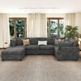 thumbnail image 3 of Harper & Bright Designs Modular Sectional Sofa, Chenille U-Shaped Couch with Ottomans, Free Combination Upholstered Sectional Sofa for Living Room, Grey, 3 of 18