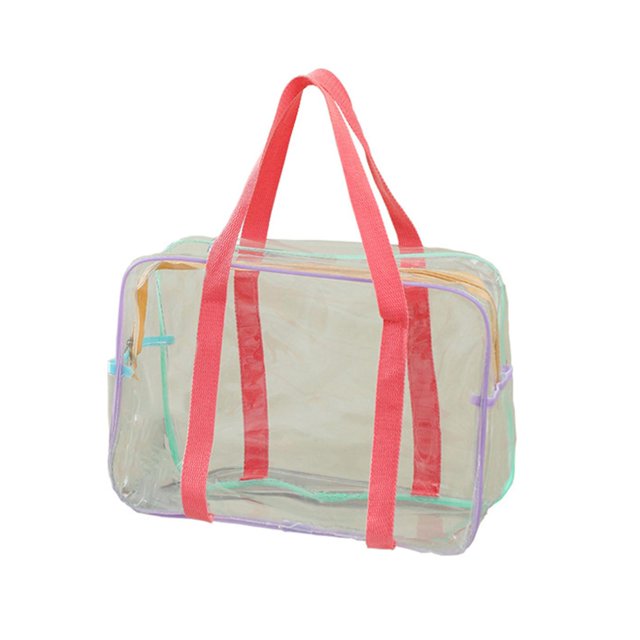 L Bolsa de cosméticos de viaje, bolsa de lavado transparente, bolsa de maquillaje tridimensional portátil