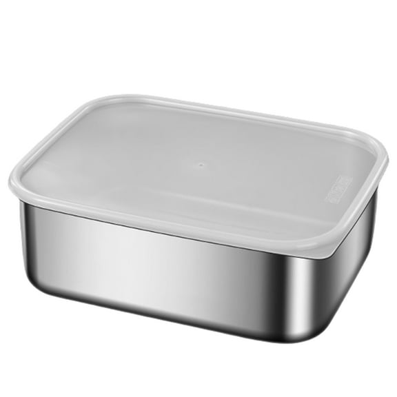 Leak Proof Stainless Steel Lunch Box Food Storage Container with Transparents Lid Kitchen Organization Accessories